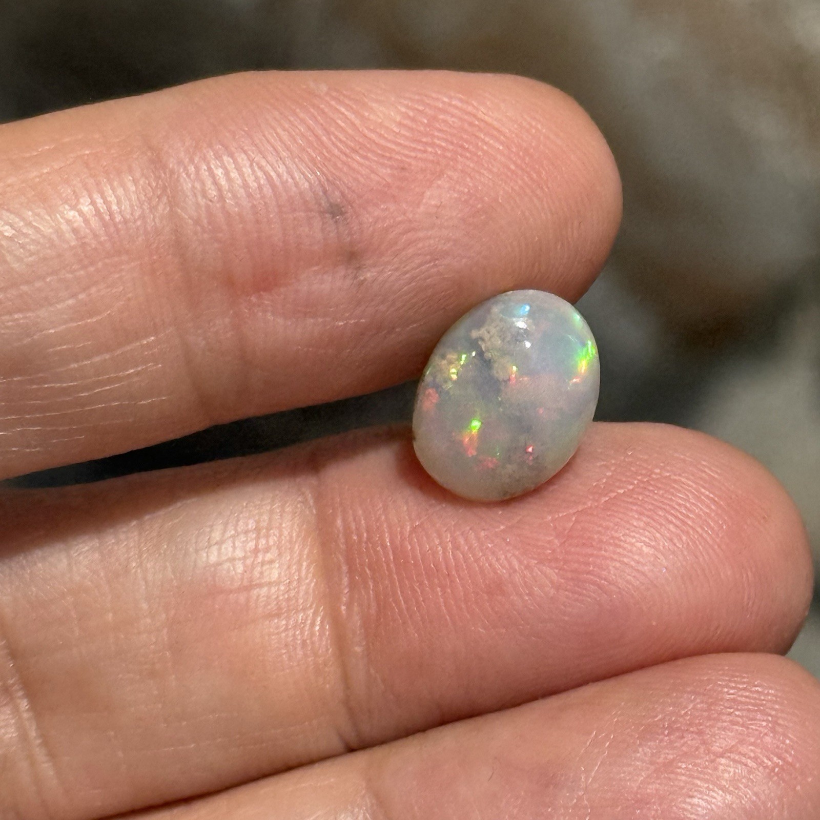 2.7ct 11.8x9x5.4mm Galaxy Ethiopian Welo Opal Oval Cabochon Gem
