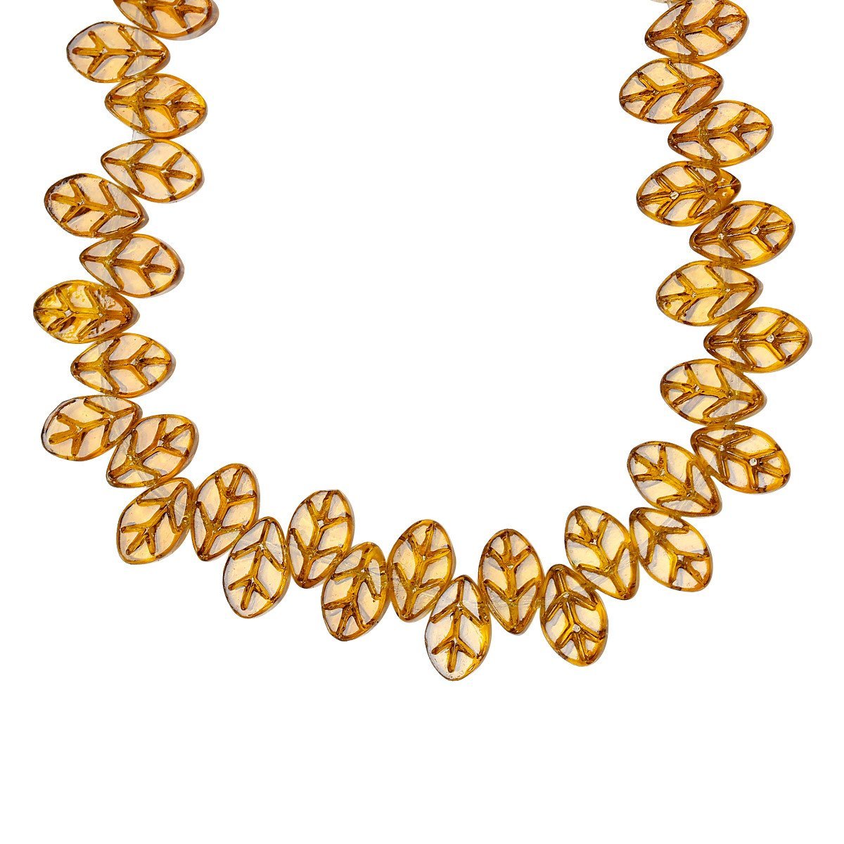 Sexy Sparkles 1 Strand Glass Loose Beds Leaf Shape 7mm,13″ Long, Approx.60pcs/st