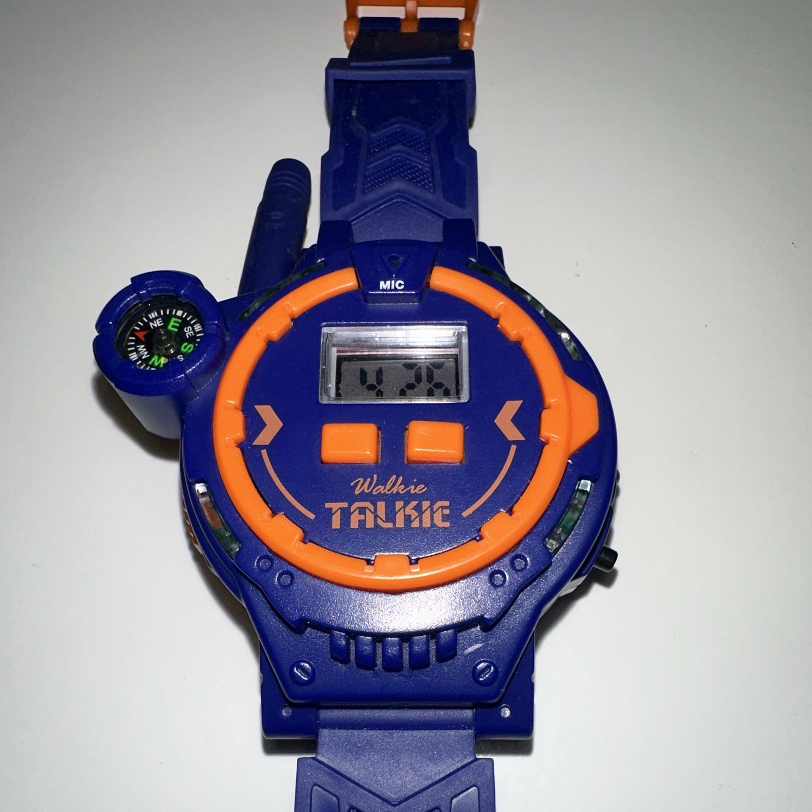 Walkie Talkie Unisex Kids Quartz Digital Wristwatch Blue/Orange Plastic Strap