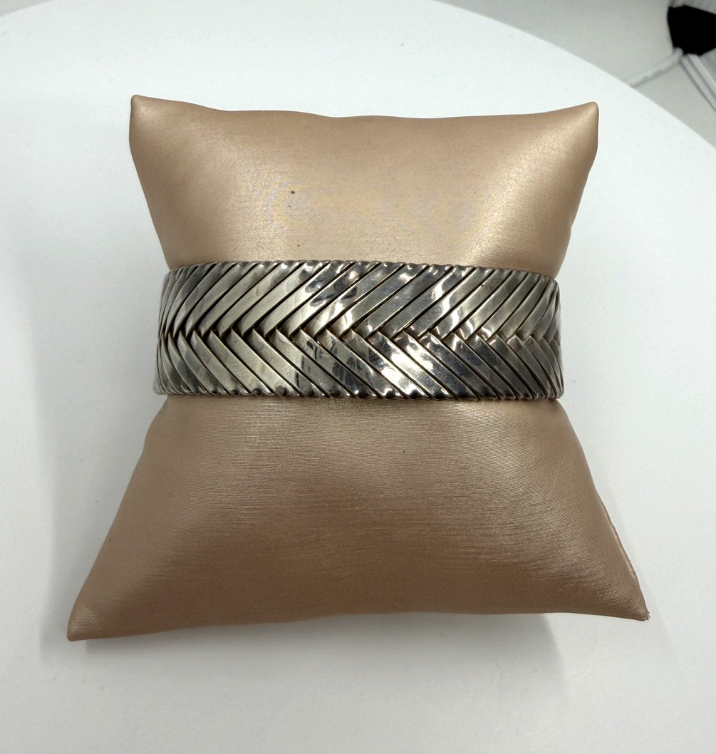 925 Gabriel Ofiesh Woven Cuff Bracelet Size 6.25 32.3 grams