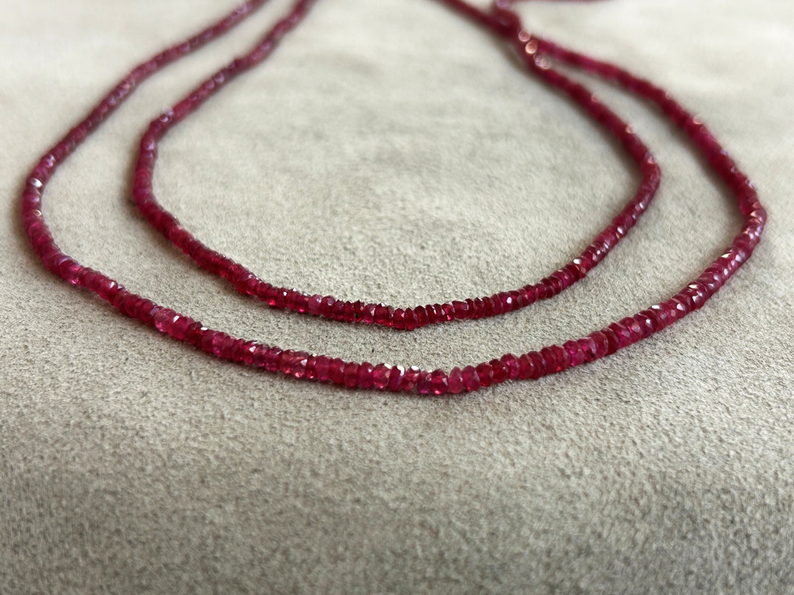 2.50 – 3 mm Natural Ruby loose Beads faceted 16″ strands Deep red bead rondelles