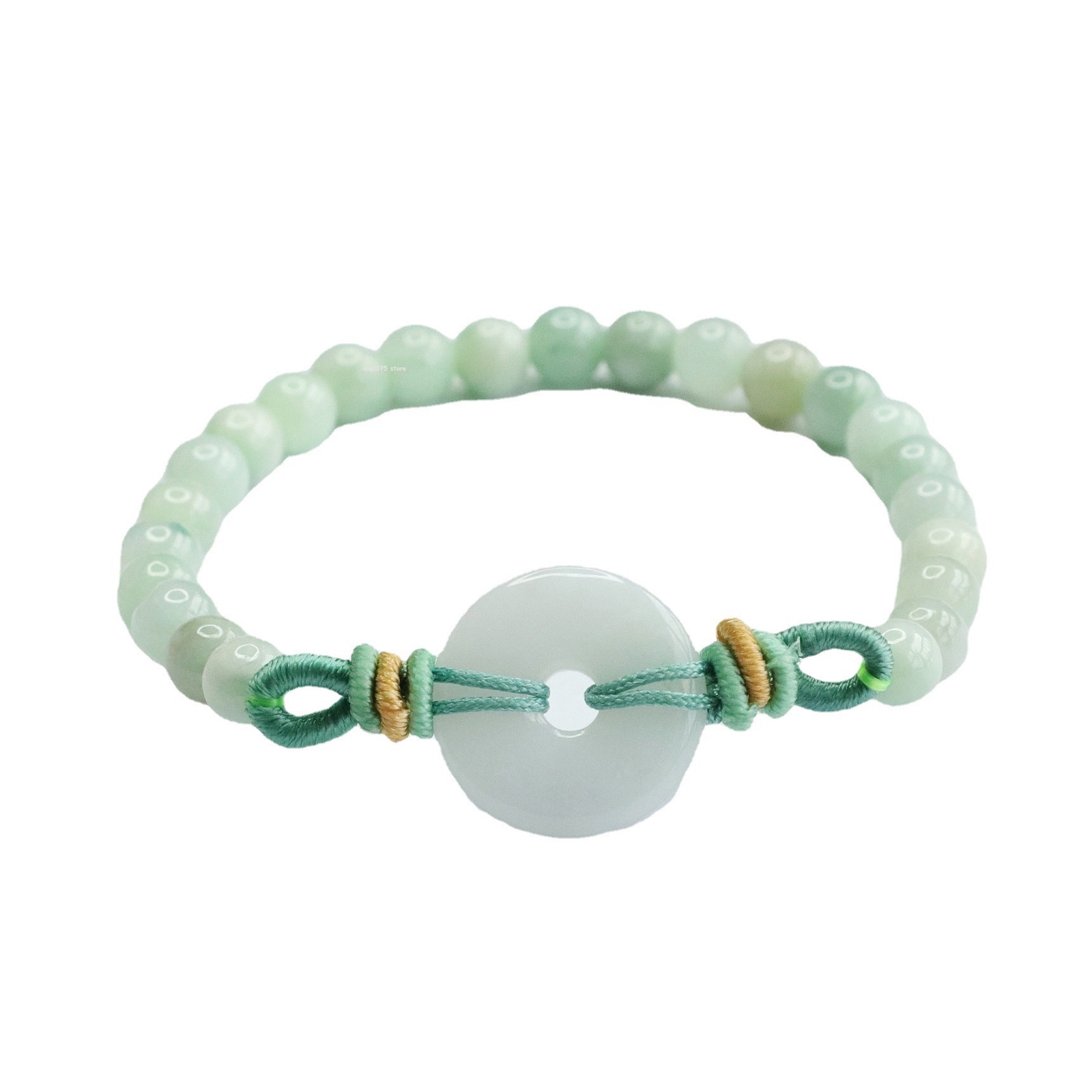Natural A Grade Jadeite Beacelets Women’s 6mm Bead Jade Lucky Circle Bracelet