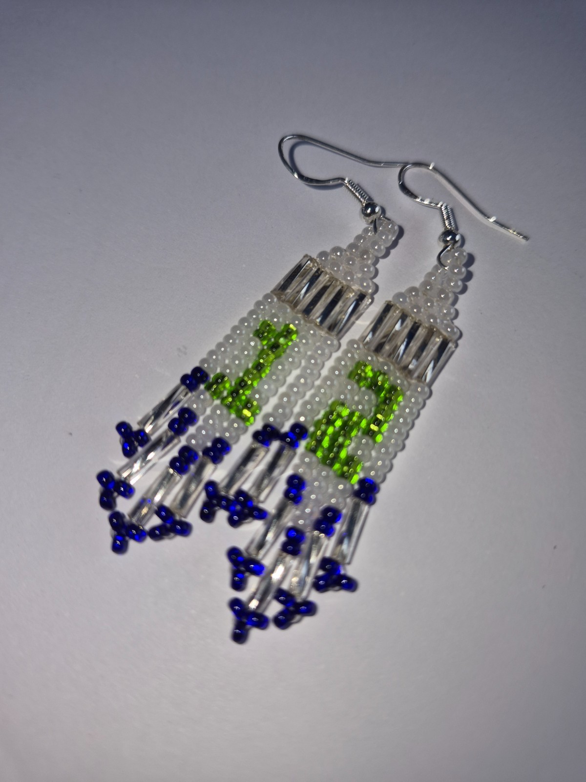 Native American Beaded 12th Woman Team Spirit Earrings small