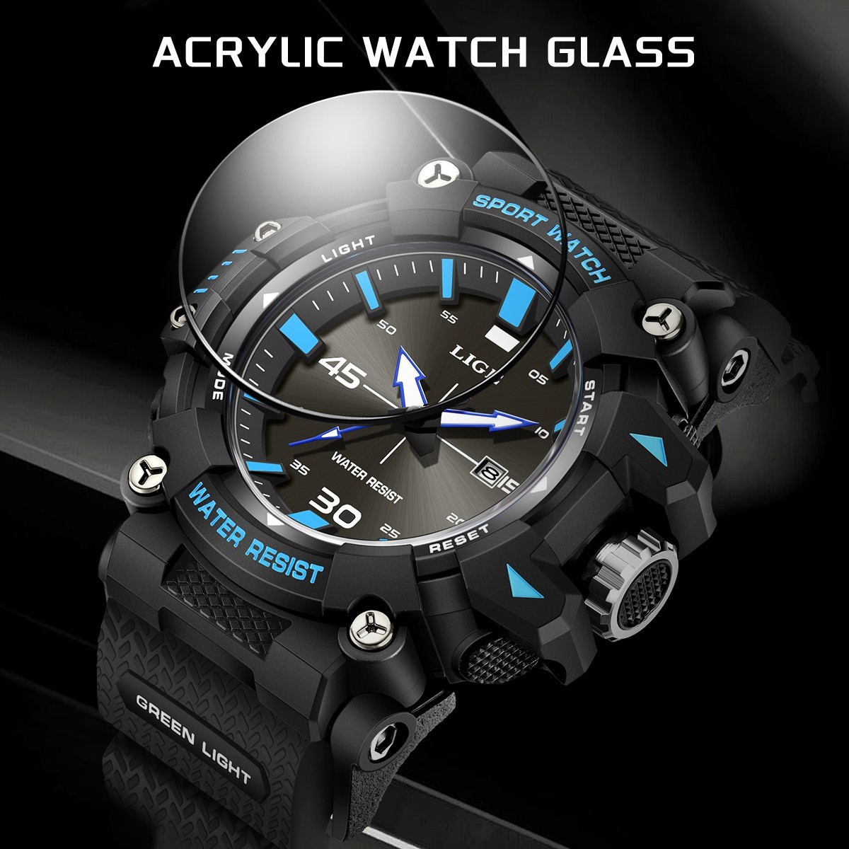 Men’s Diver Sport Watch Quartz Date Analog Luminous Waterproof Luxury Wristwatch