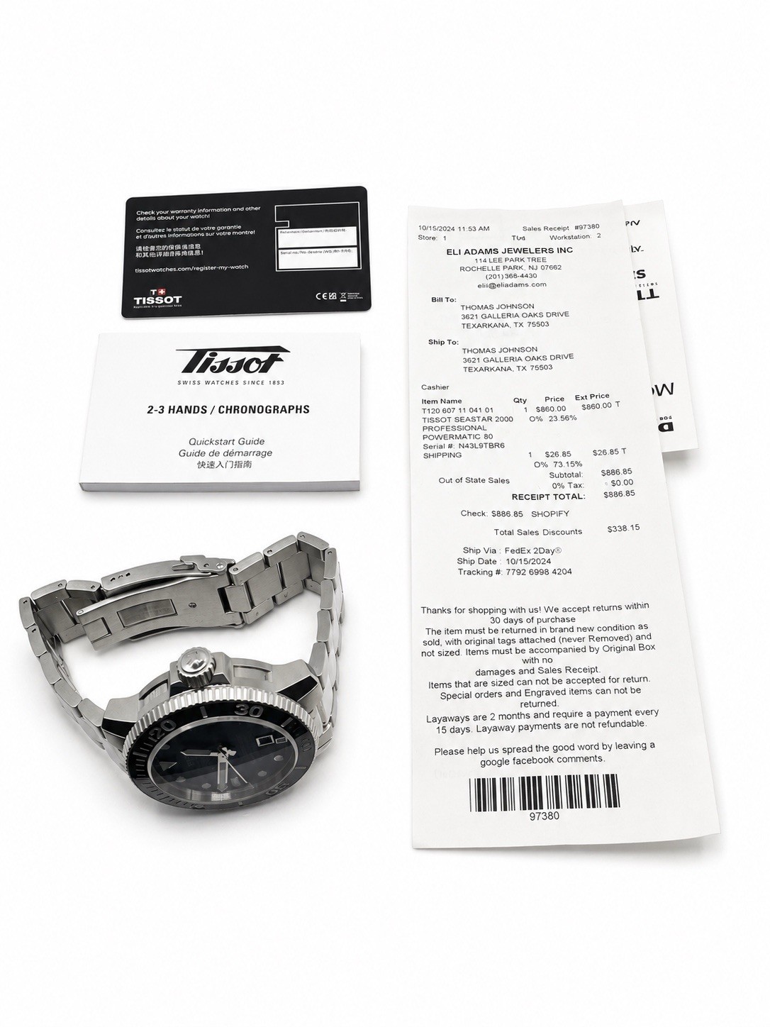 Tissot Seastar 1000 Professional Men’s Watch Powermatic 80