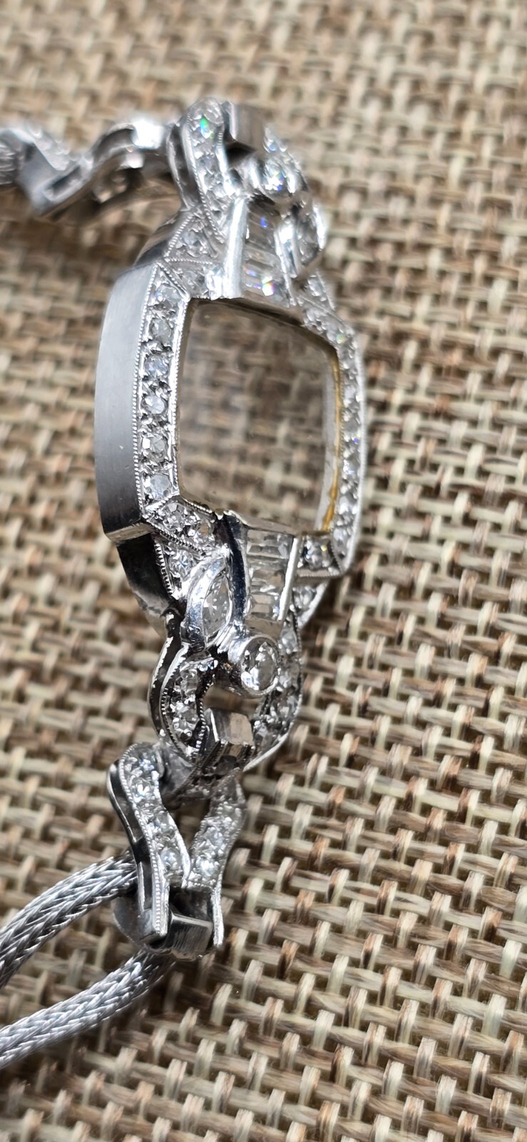 vintage Hamilton 995A Diamond and Platinum Iridium Ladies Watch 1930s Art Deco