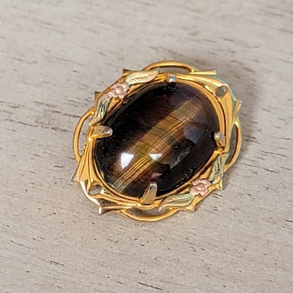 Vintage 12K Gold Filled Tiger Eye Cabochon Brooch – JJJ Jojak Jewelry Inc