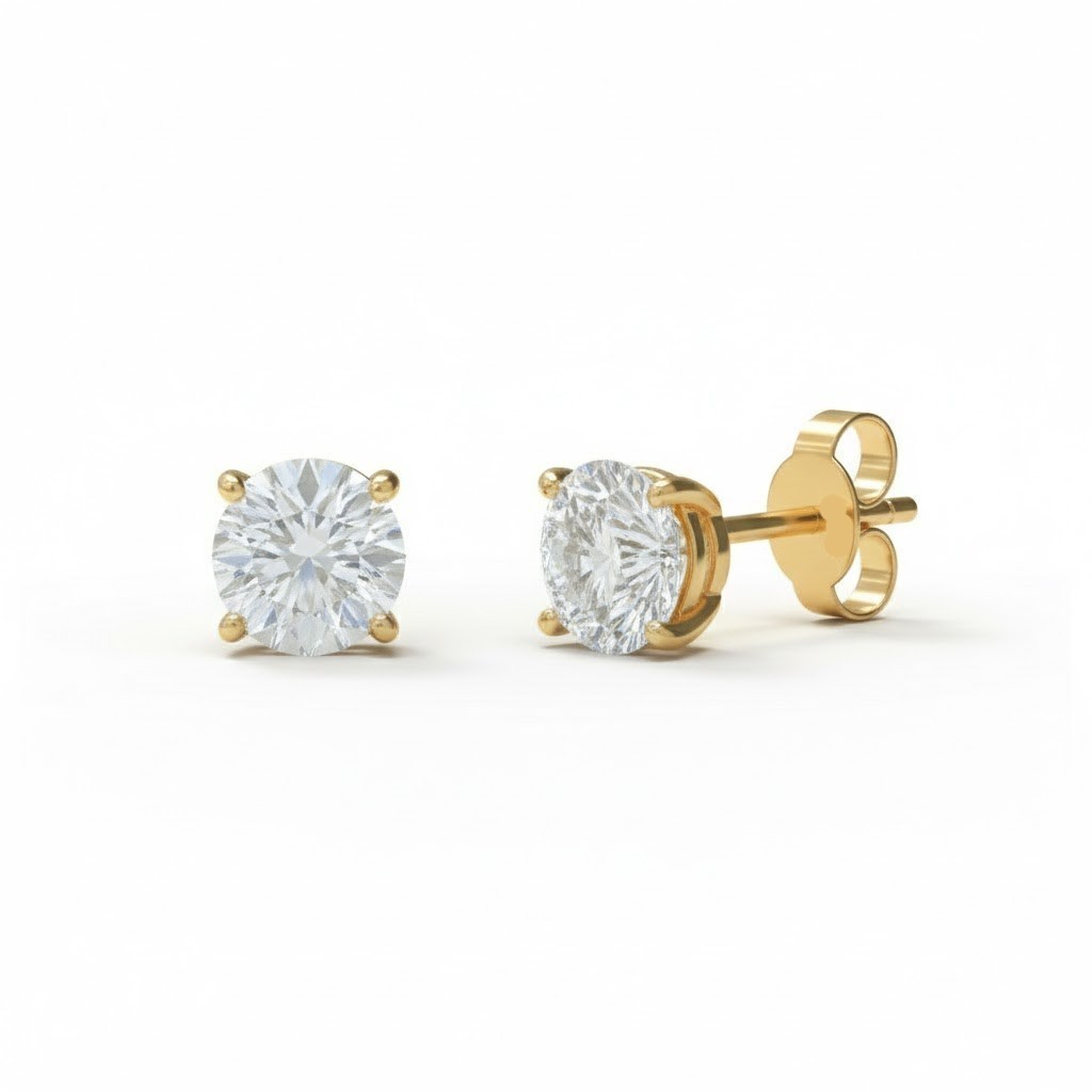 14k Yellow Gold Plated Real Moissanite solitaire Ring Pendant Earring Set
