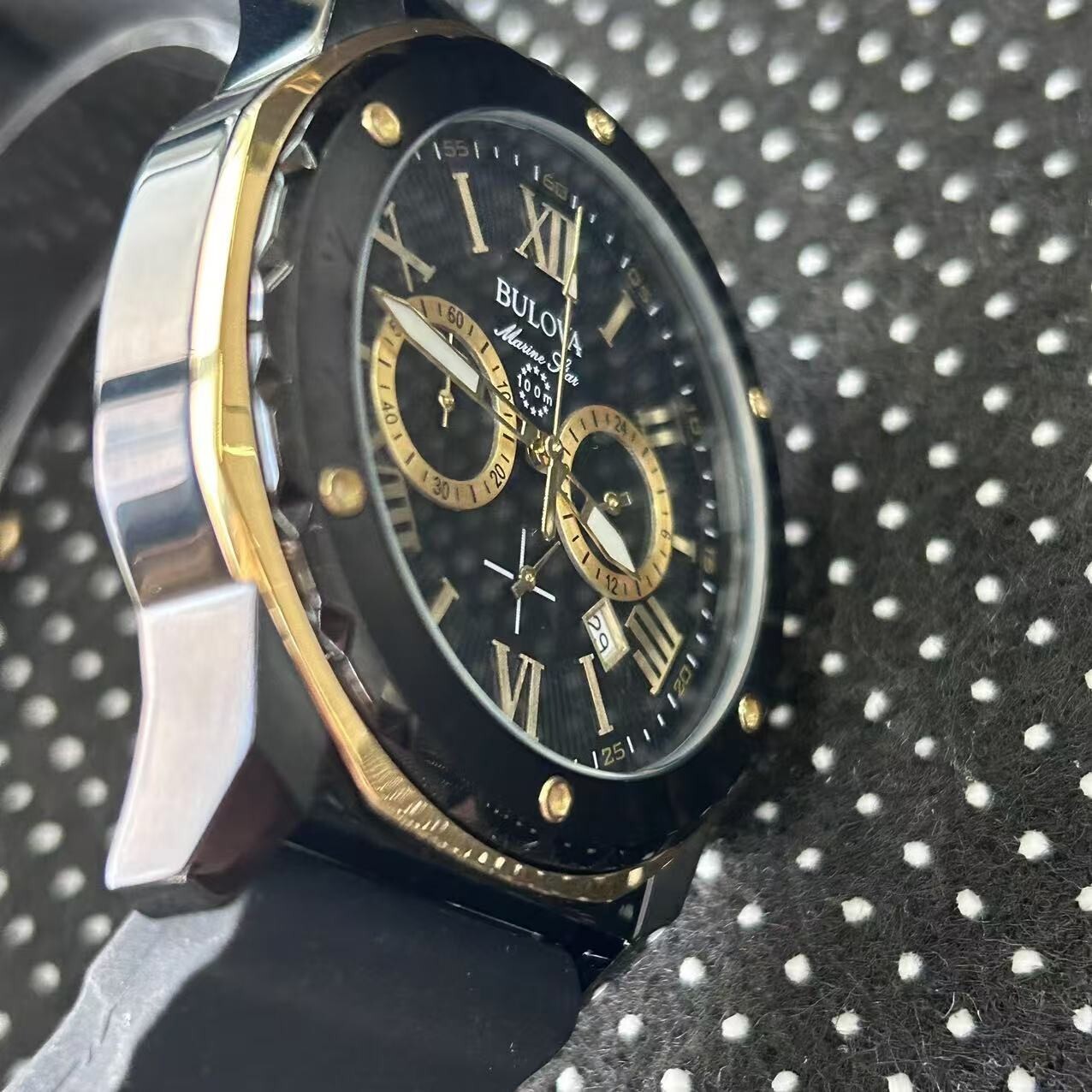 Bulova Marine Star 98B278 Men’s Quartz Chronograph Watch Black Dial 44MM 98B278