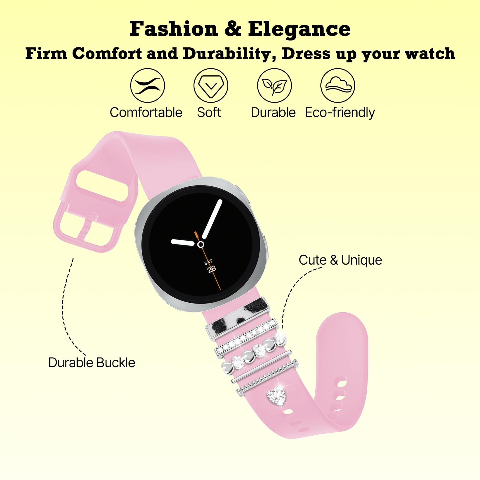 Correas de silicona decorativos Lujo Moda Para Samsung Galaxy Watch 8 40mm/44mm