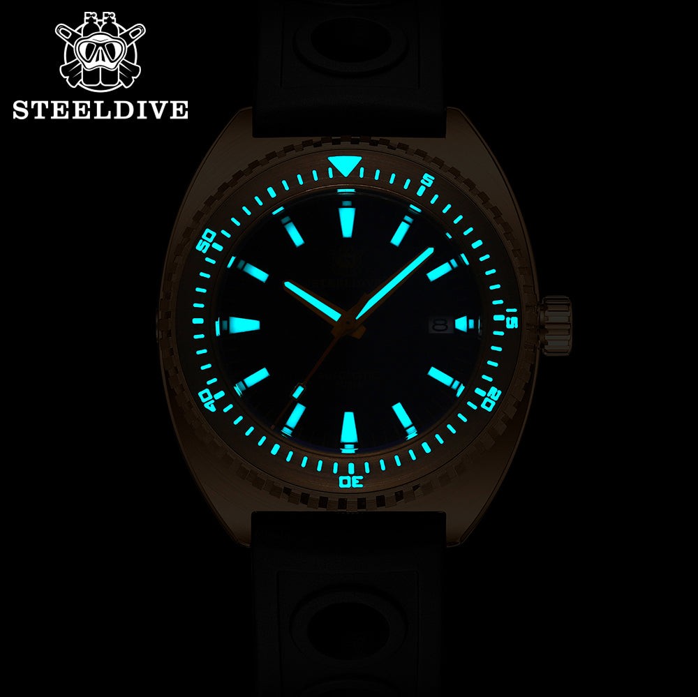 STEELDIVE SD1941S Mens Bronze 45mm 500M Automatic Dive Watch NH35 Sapphire