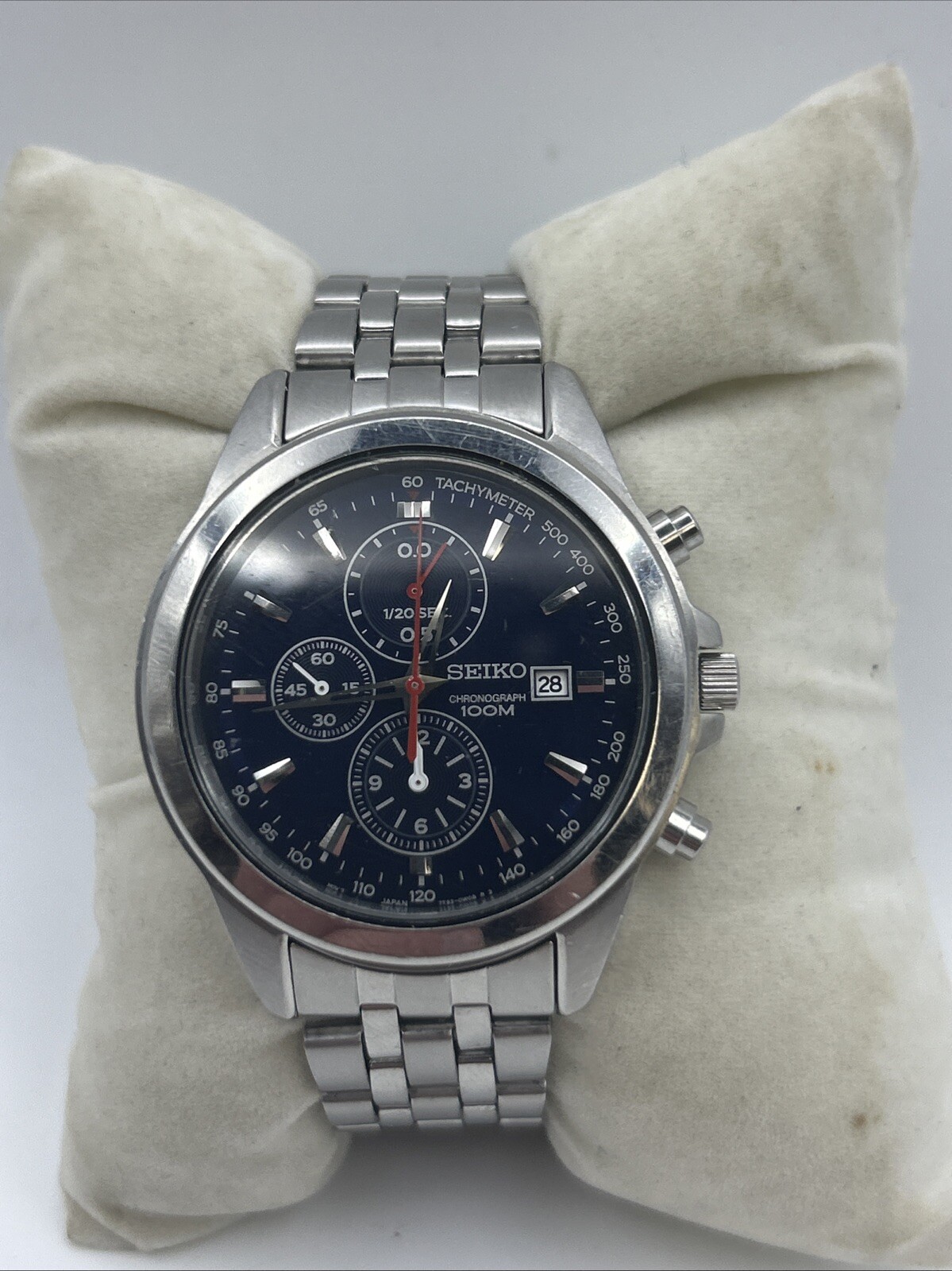 Seiko Chronograph Tachymeter 100m 7T92-OPPO STAINLESS STEEL MEN`S