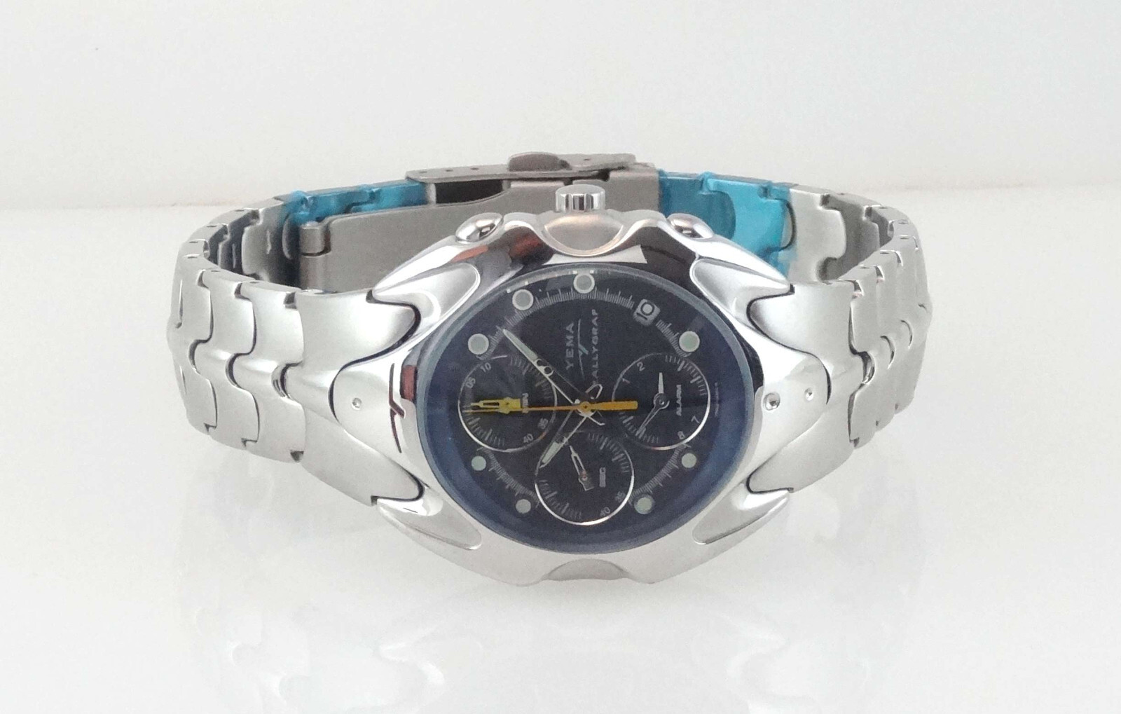 YEMA by Seiko YM-893 Mens Stainless-Steel Quartz Alarm-Chrono Watch NIB 10-ATM