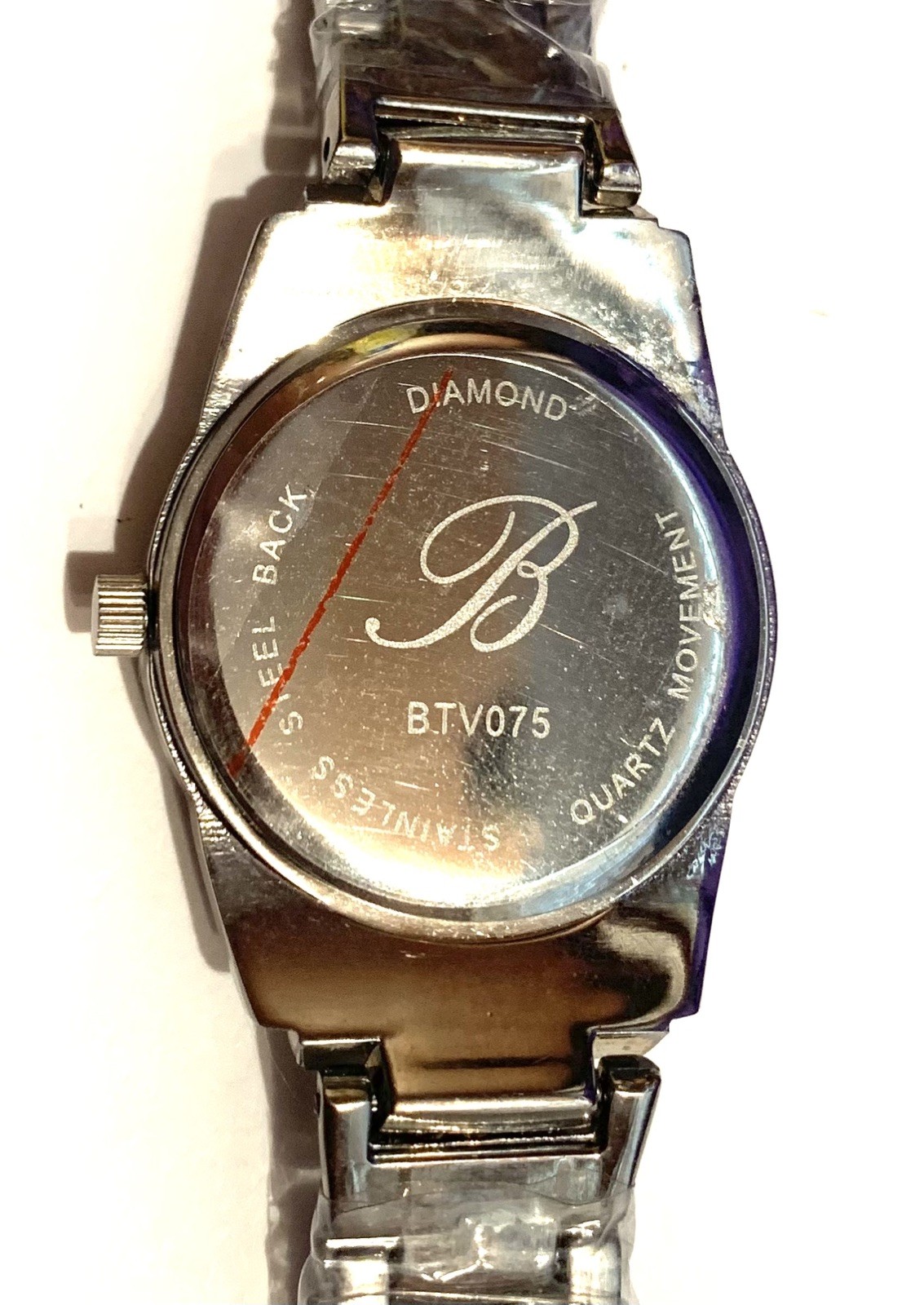 B Diamond Burgi Women’s Fashion Watch Silver Tone Faux Jewels BTV075 Needs Batt