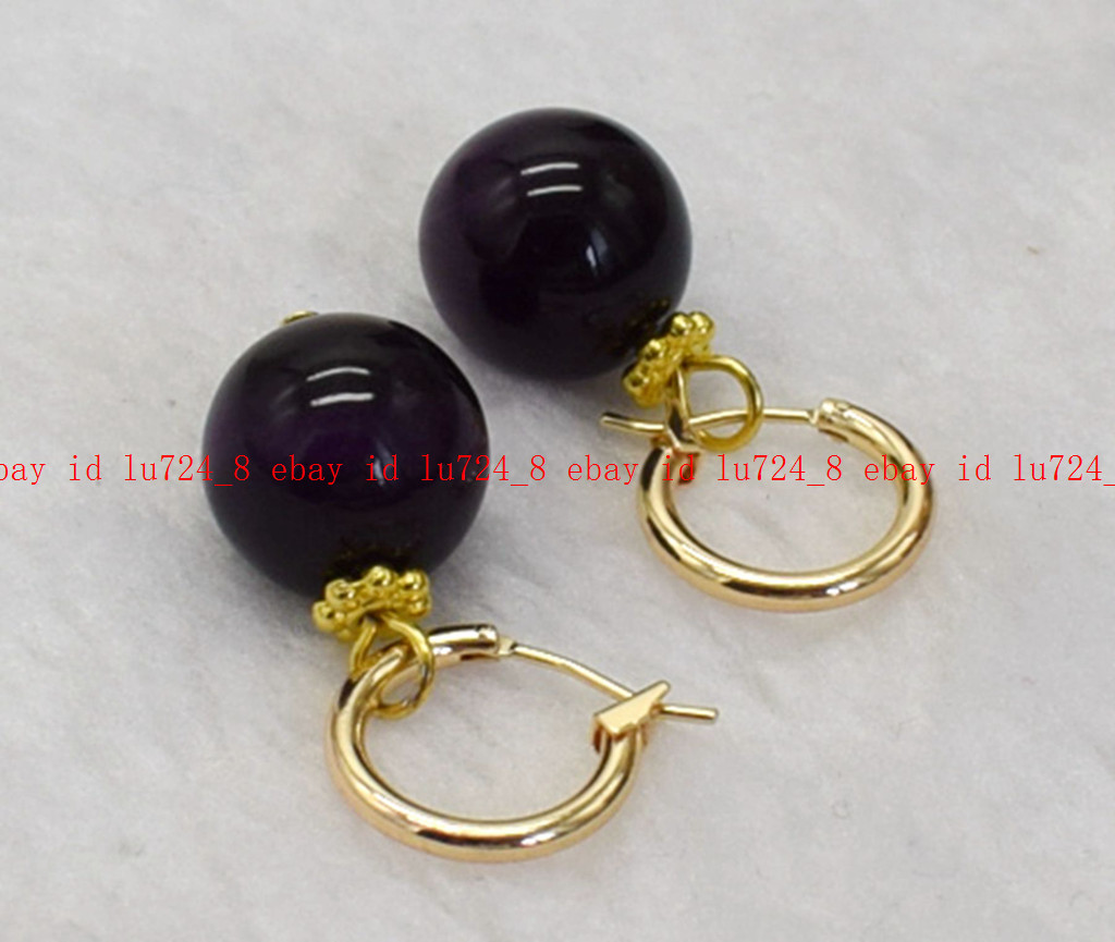 Stunning 14mm Multicolor Tiger’s Eye Round Gemstone Beads Leveback Earrings