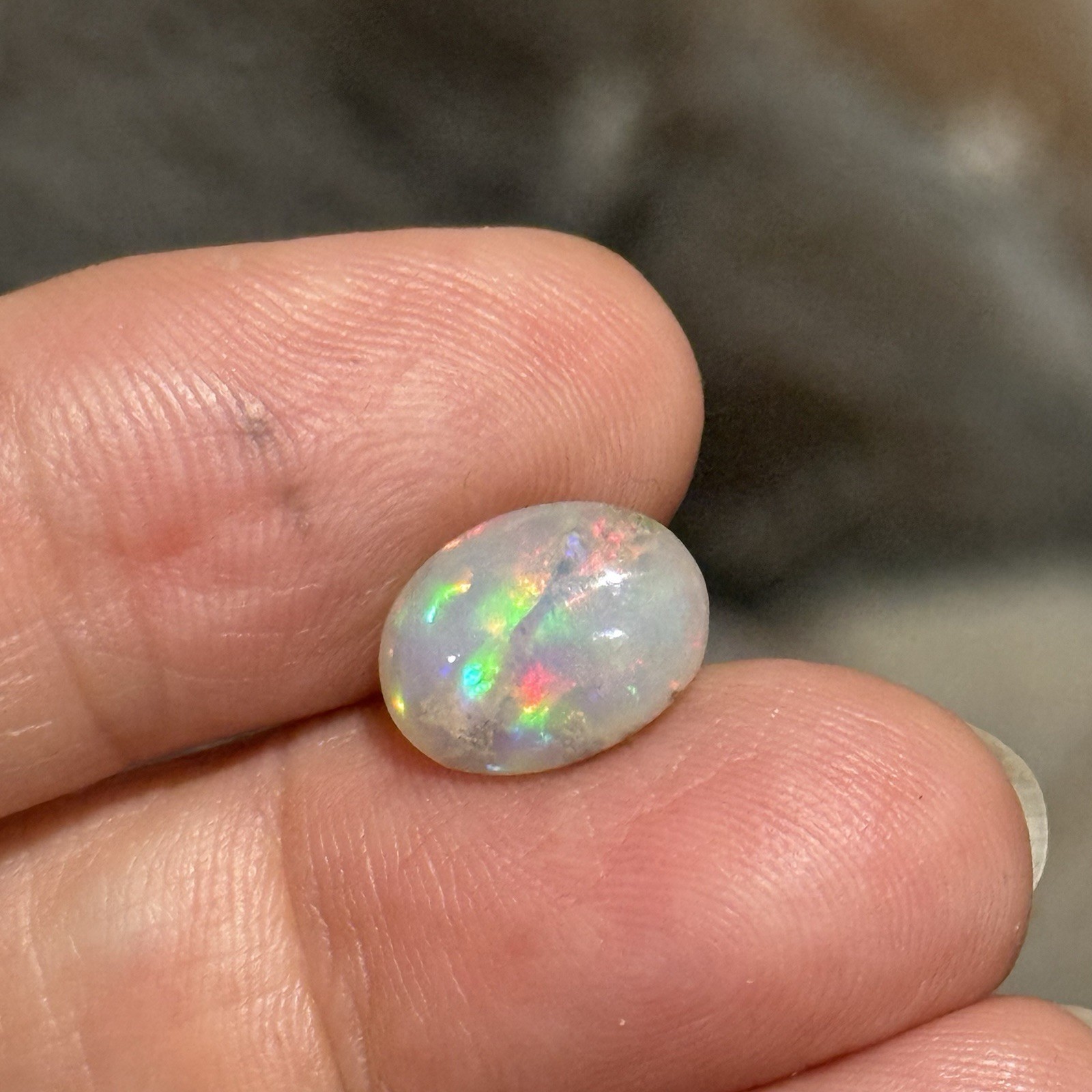 2.7ct 11.8x9x5.4mm Galaxy Ethiopian Welo Opal Oval Cabochon Gem