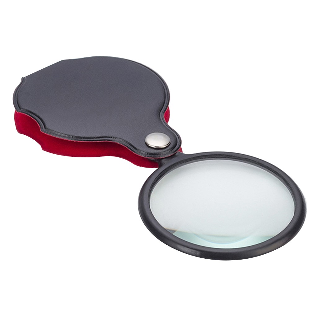 Plastic+Metal+Glass 10X Pocket Folding Magnifier Loupe Optical Magnifying Glass