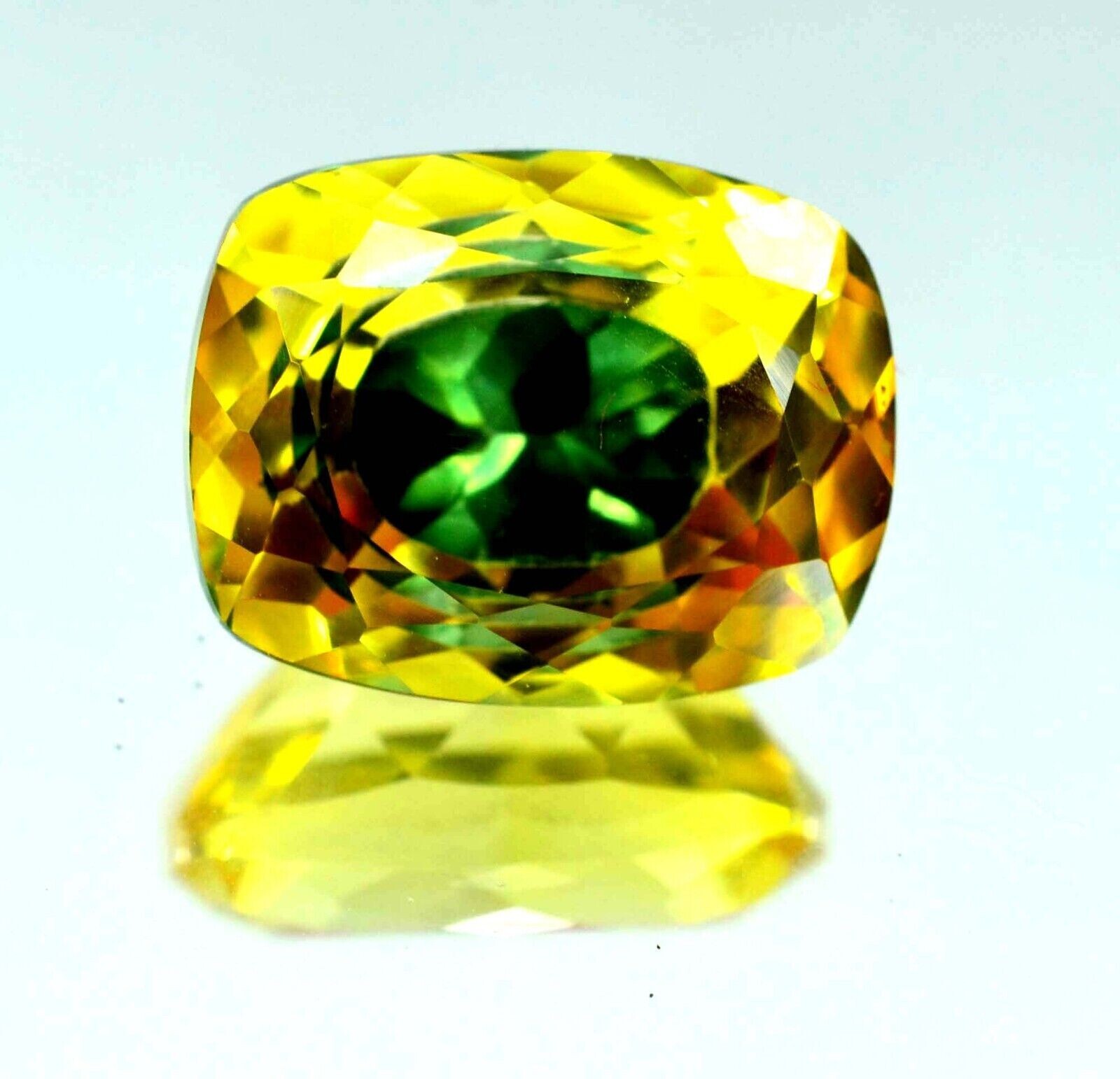 5.45 Ct Natural Bi-Color Pitambari Sapphire Cushion Cut Loose Gemstone Certified