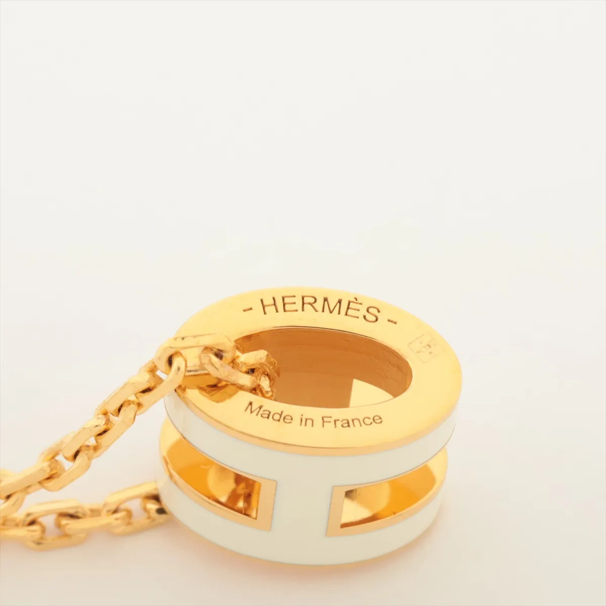 Hermès Mini-pop H ST1204 Necklace GP White x gold