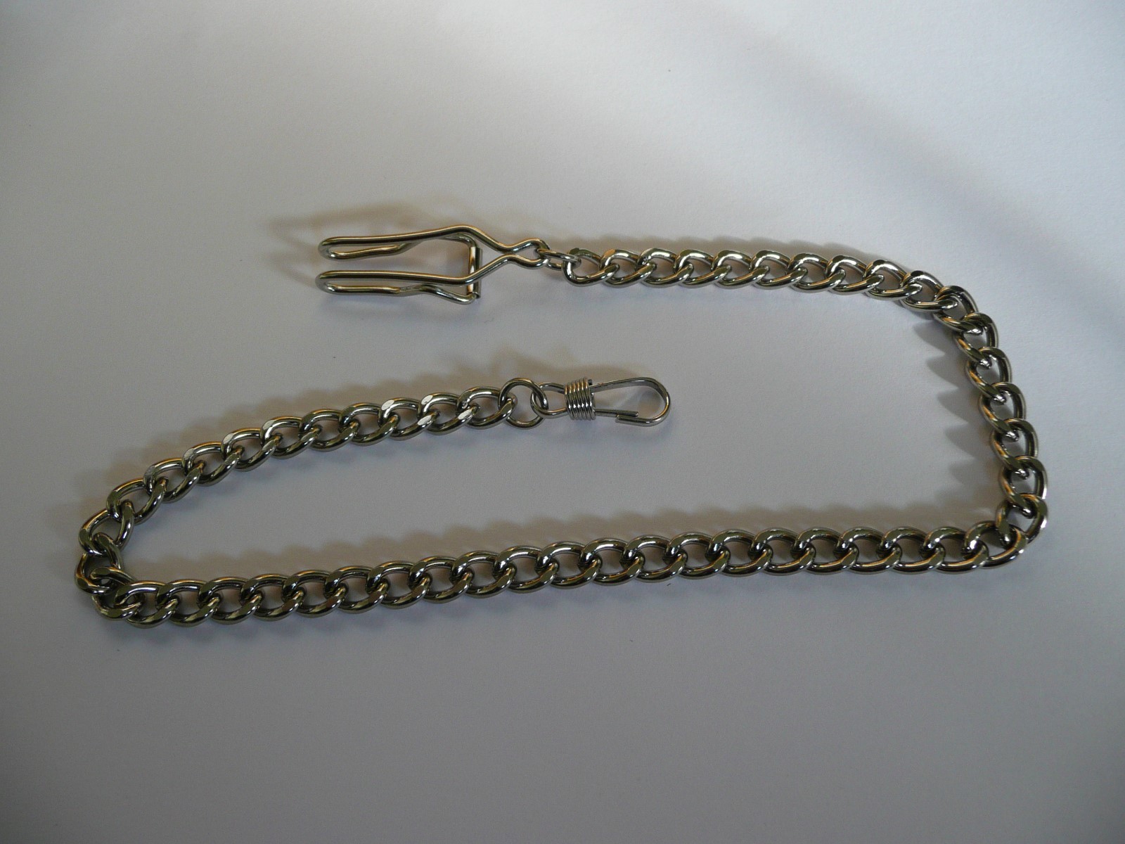 new 7mm wide silver plated pocket watch chain 36cm long