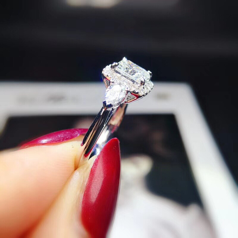 Women 925 Silver Filled Ring Cubic Zircon Wedding Engagement Jewelry Sz 6-10