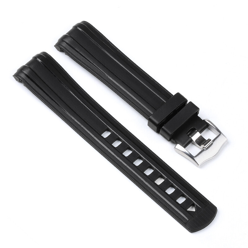 Curved End 20mm Rubber Strap for Omega Seamaster 300 Replacement watch strap