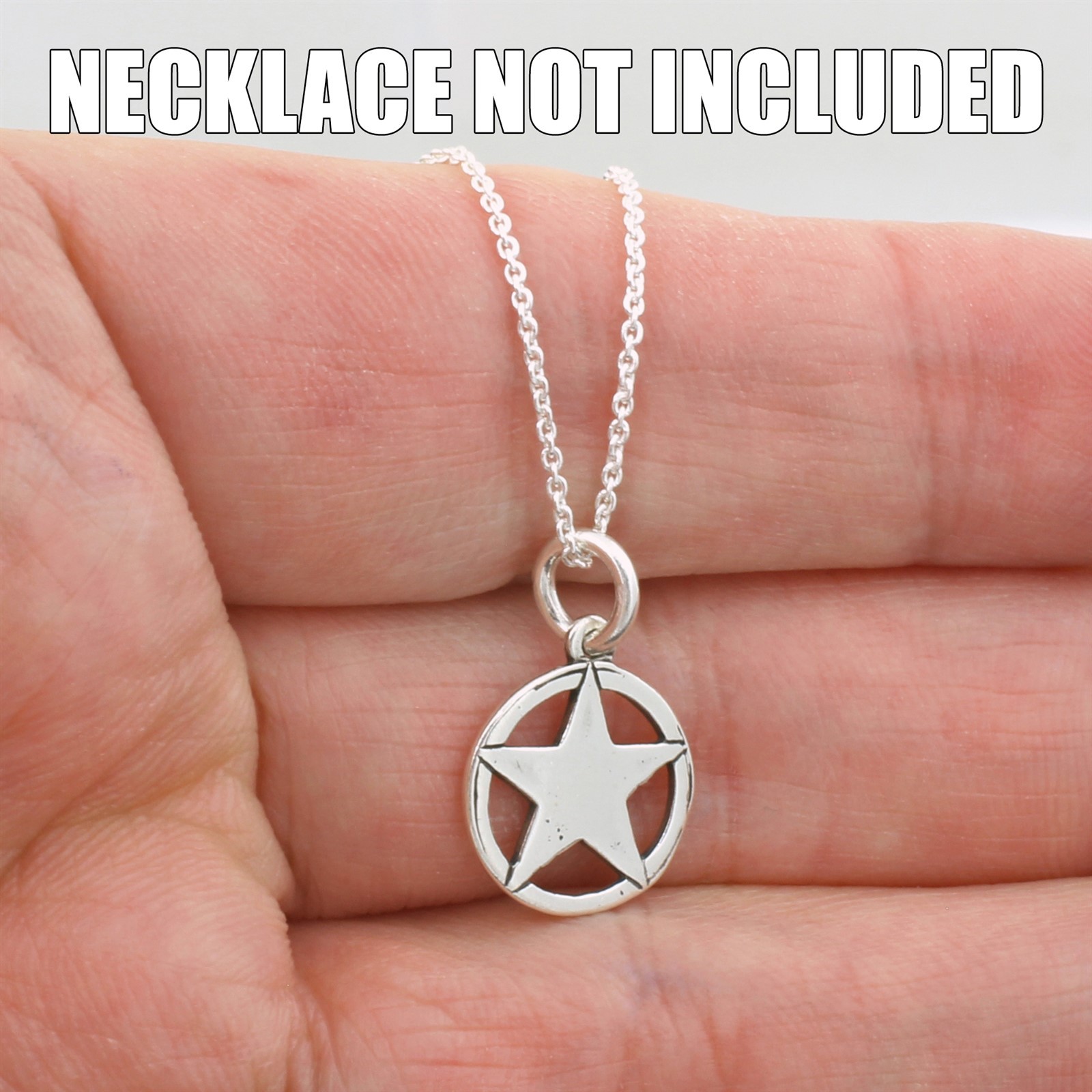 Genuine 925 Sterling Silver Texas Lone Star Charm Pendant
