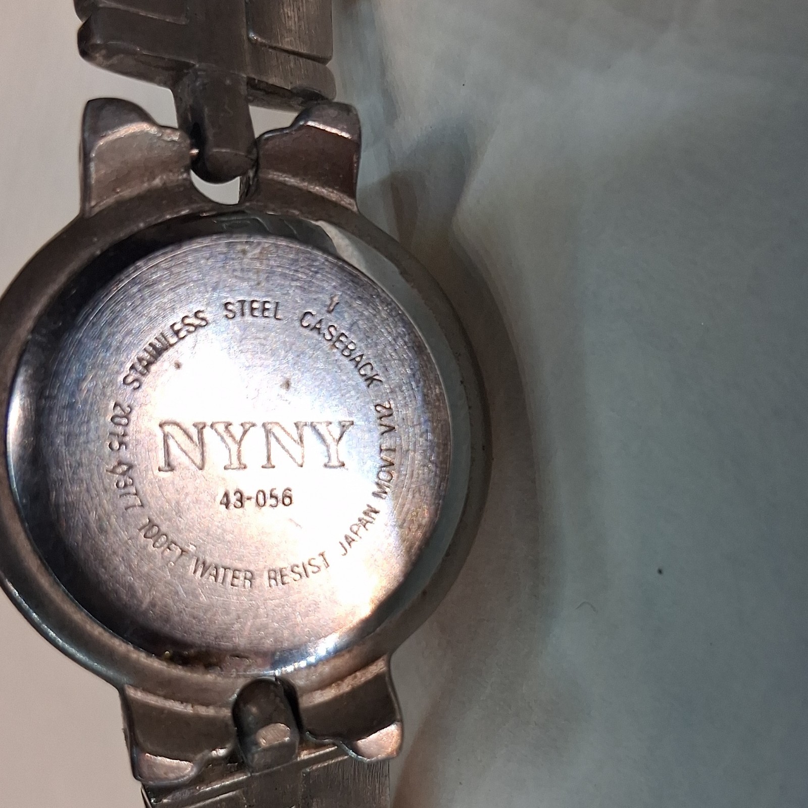 NYNY Women’s Quartz Analog Watch Silver Stainless Bracelet 100ft Date Arabic