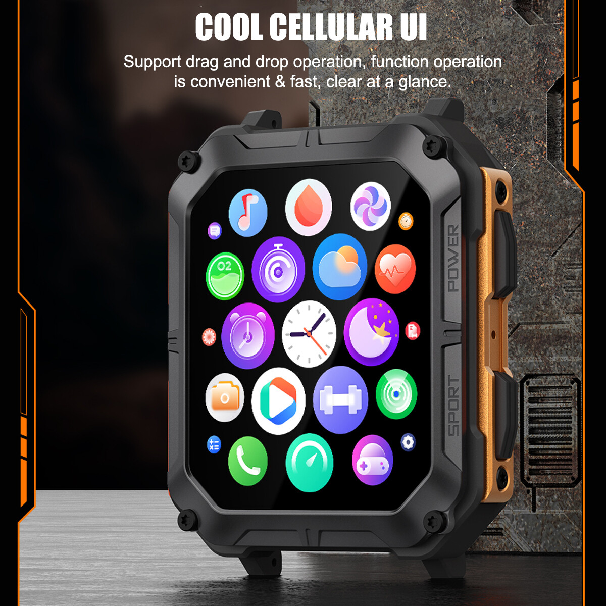 Bluetooth Smart Watch Military Tactical Men Sport Heart Rate Fitness Tracker US