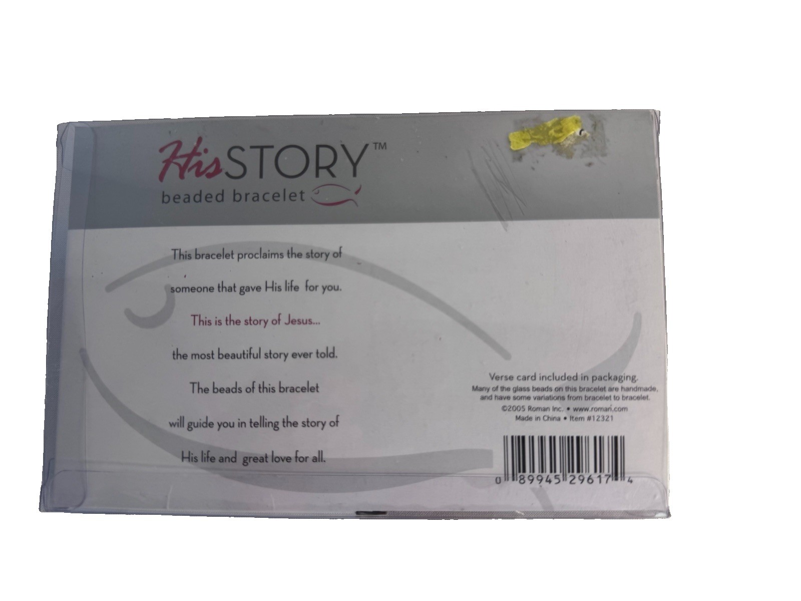 His Story Beaded Bracelet Christ Religious New In Package Roman Inc Jesus God
