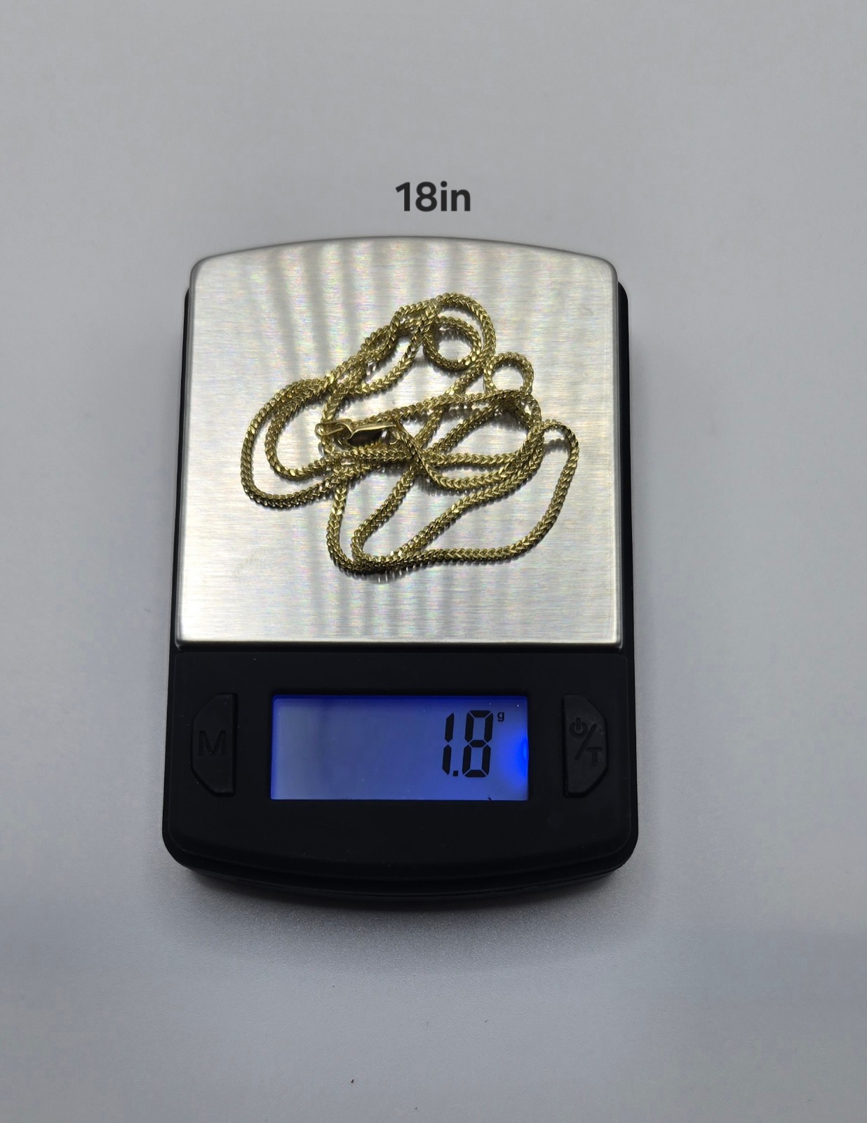 Real 10k Yellow Gold Franco Box 1.5mm Necklace Chains, 18″-24″, Handmade Italy