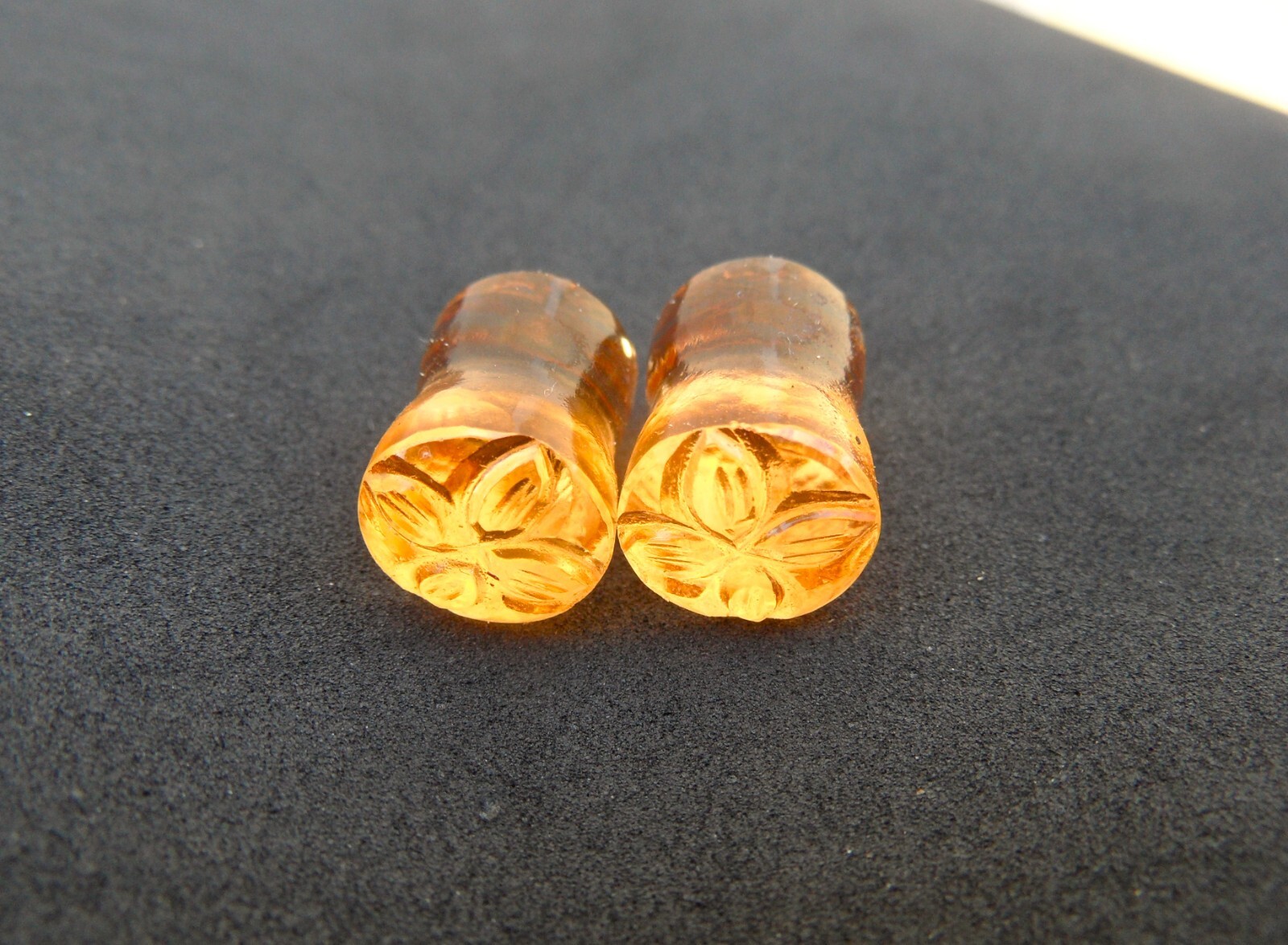 Golden Topaz Tunnels Ear Gauges Plugs Earrings, Plugs Earring Bes