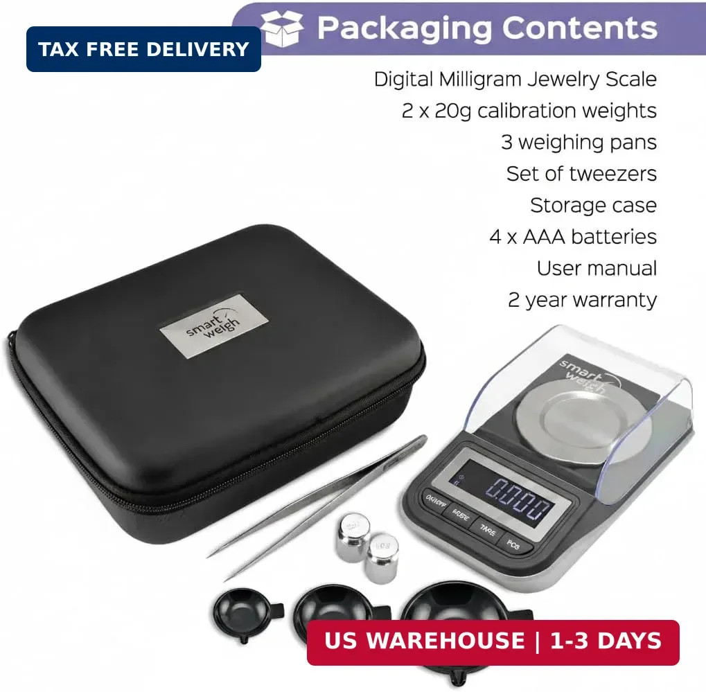 Smart Weigh 50g x 0.001 Grams, Premium High Precision Digital Milligram Scale, I