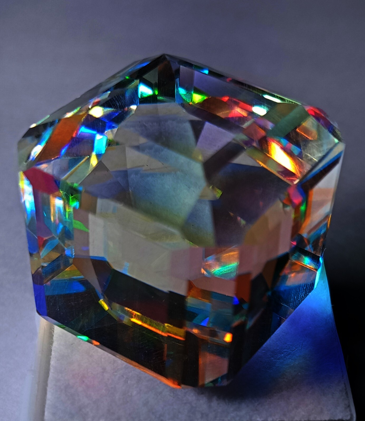 Rainbow Color Natural Mystic Topaz Cube Cut EGL Certified 100+ Ct Loose Gemstone