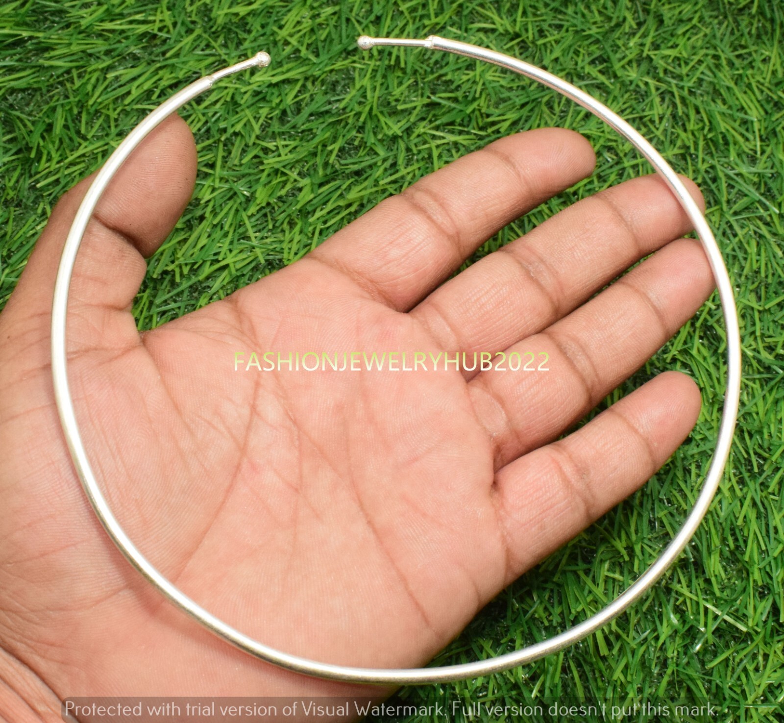 1pcs Choker Collar 925 Sterling Silver Overlay Flexible Easy To Wear Necklace