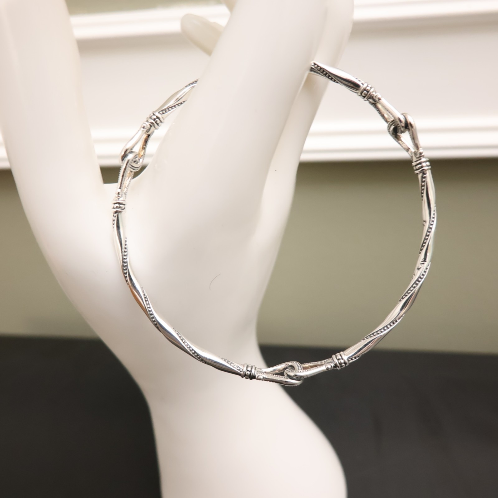 Scott Kay bracelet equestrian bangle rope pattern sterling silver 925 QVC signed