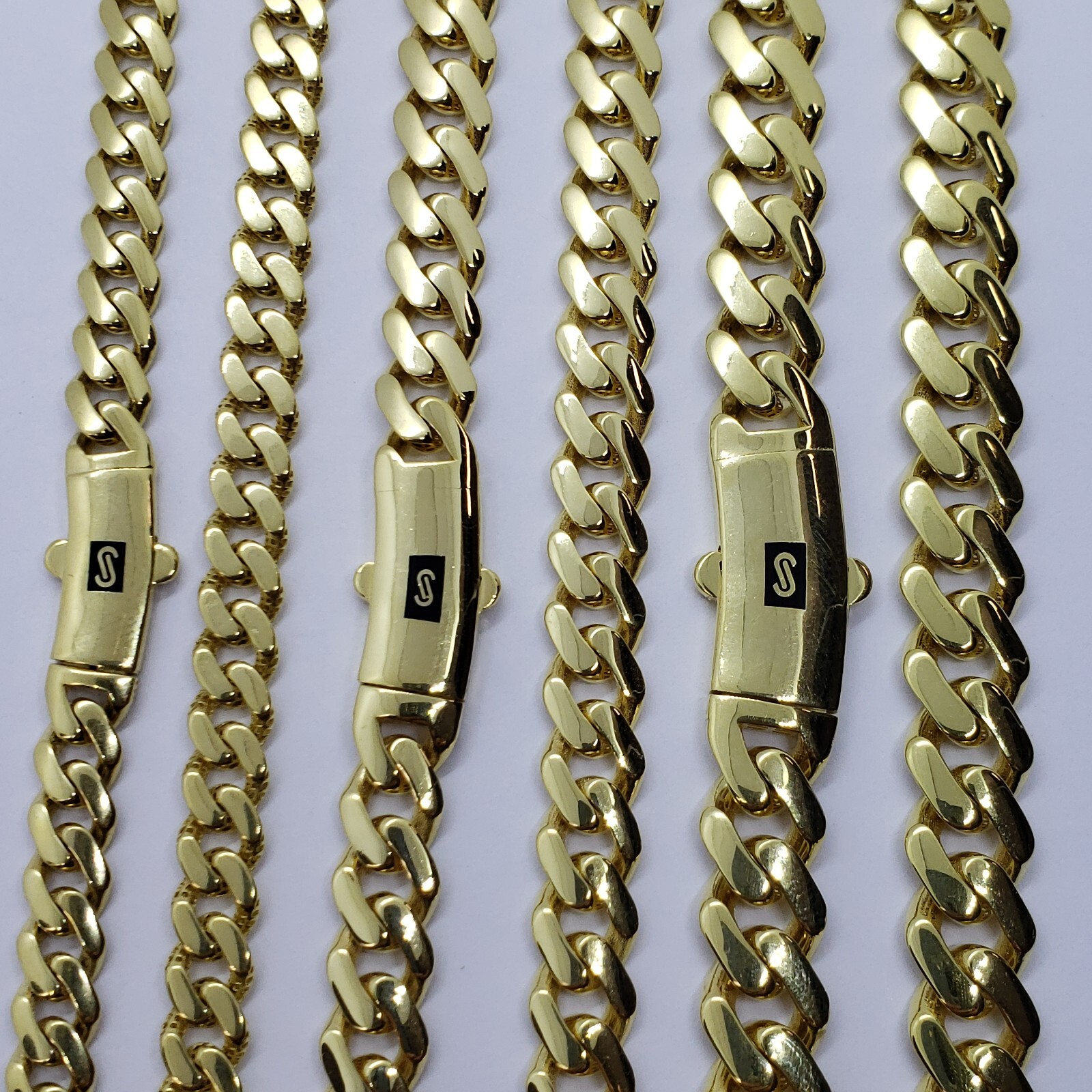 10K Hollow Yellow Gold Miami Cuban Monaco Chain 6m~9mm Necklace Bracelet 7″-30″
