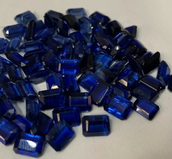 5 x 7mm Excellent Quality 2 pcs lot Emerald Simulated Blue Sapphire Loose Stone