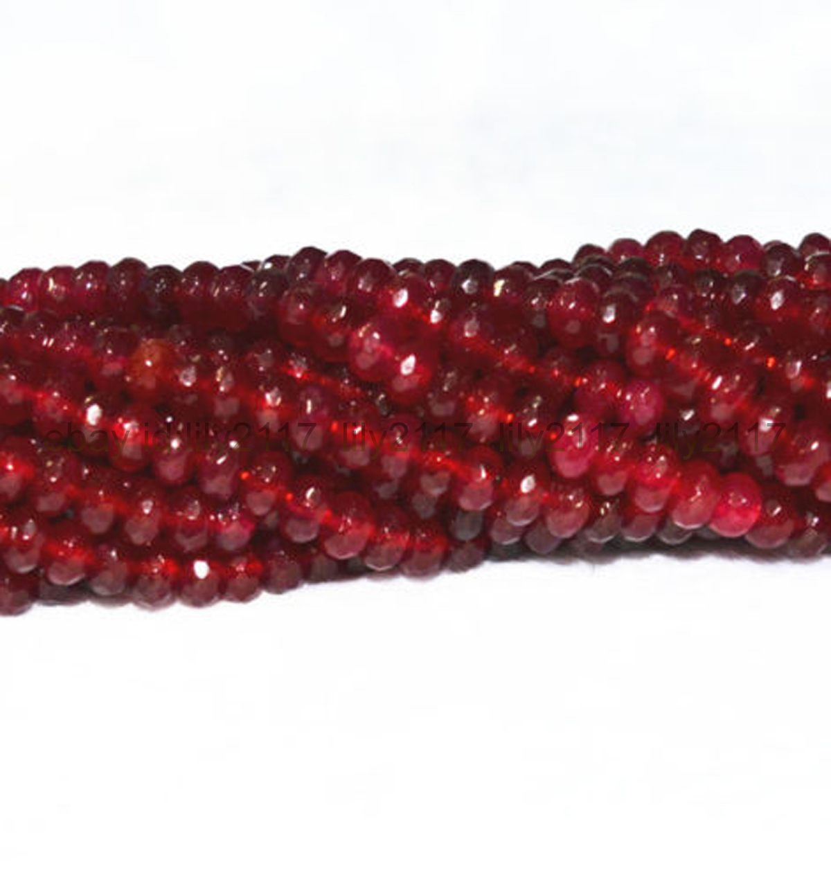 AA 4x6mm Beautiful Faceted Red Garnet Gemstone Roundel Abacus Loose Beads 15”