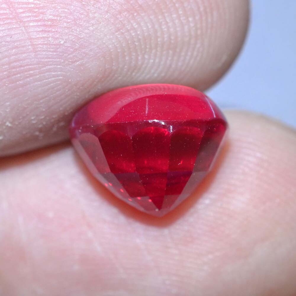 9.20 Ct 11.2×10.8 mm Pear Red Ruby Star Sapphire 6 Rays Lab Corundum VDO RRS9395