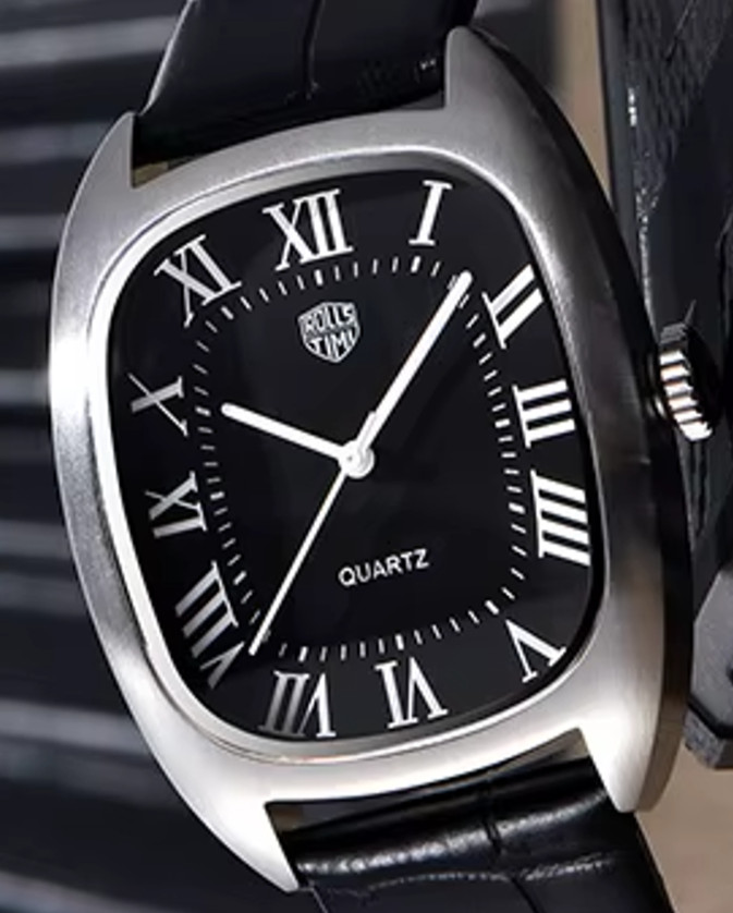 RollsTimi RT7904 Classic Tonneau Luxury Dress 36mm 5ATM Leather Strap Seiko VH31