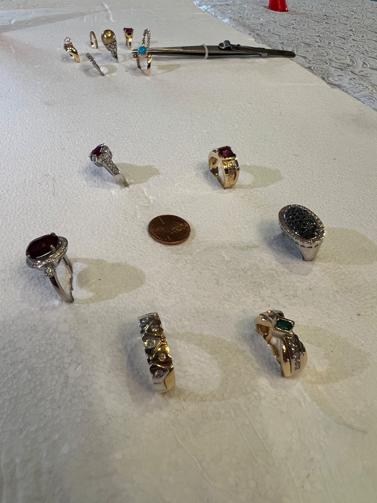 !! $1,200 EACH !! 14K Gold Gemstone & Diamond Ring Collection – 8 Rings
