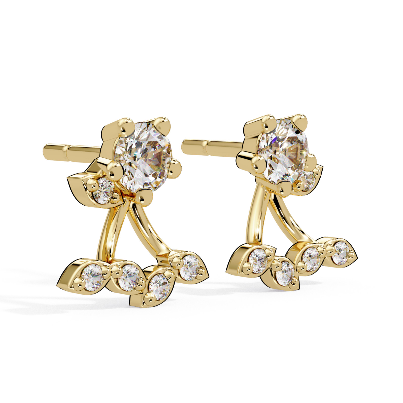 0.70 CTW Round Lab Grown Diamond Cherry Stud Earring DEF VVS 925 Sterling Silver