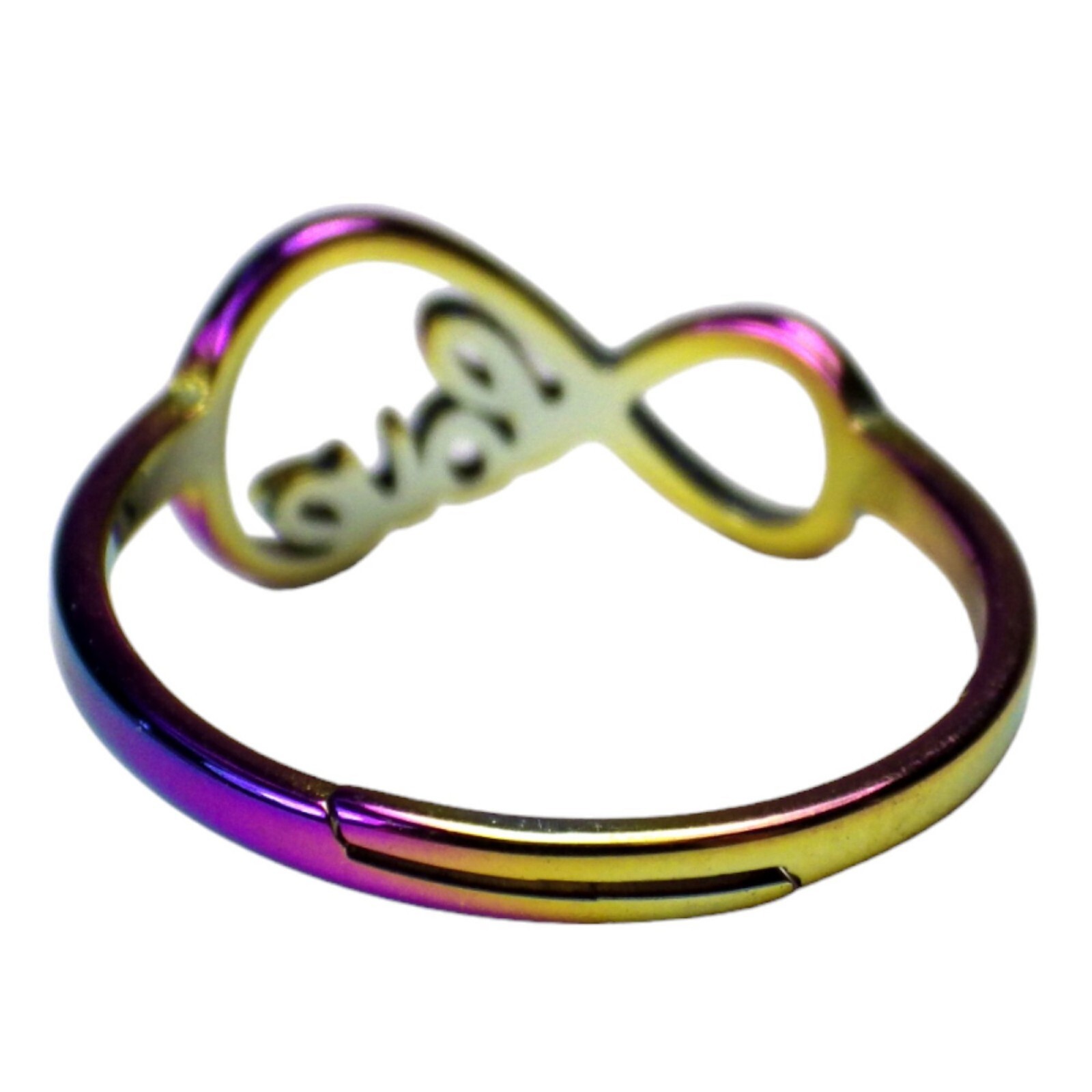 Infinite Love Ring Rainbow Stainless Steel Infinity Anniversary Promise Band