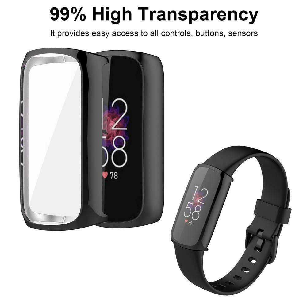 Full Screen Protector Cover Soft TPU Bumper Protective Case For Fitbit Luxe