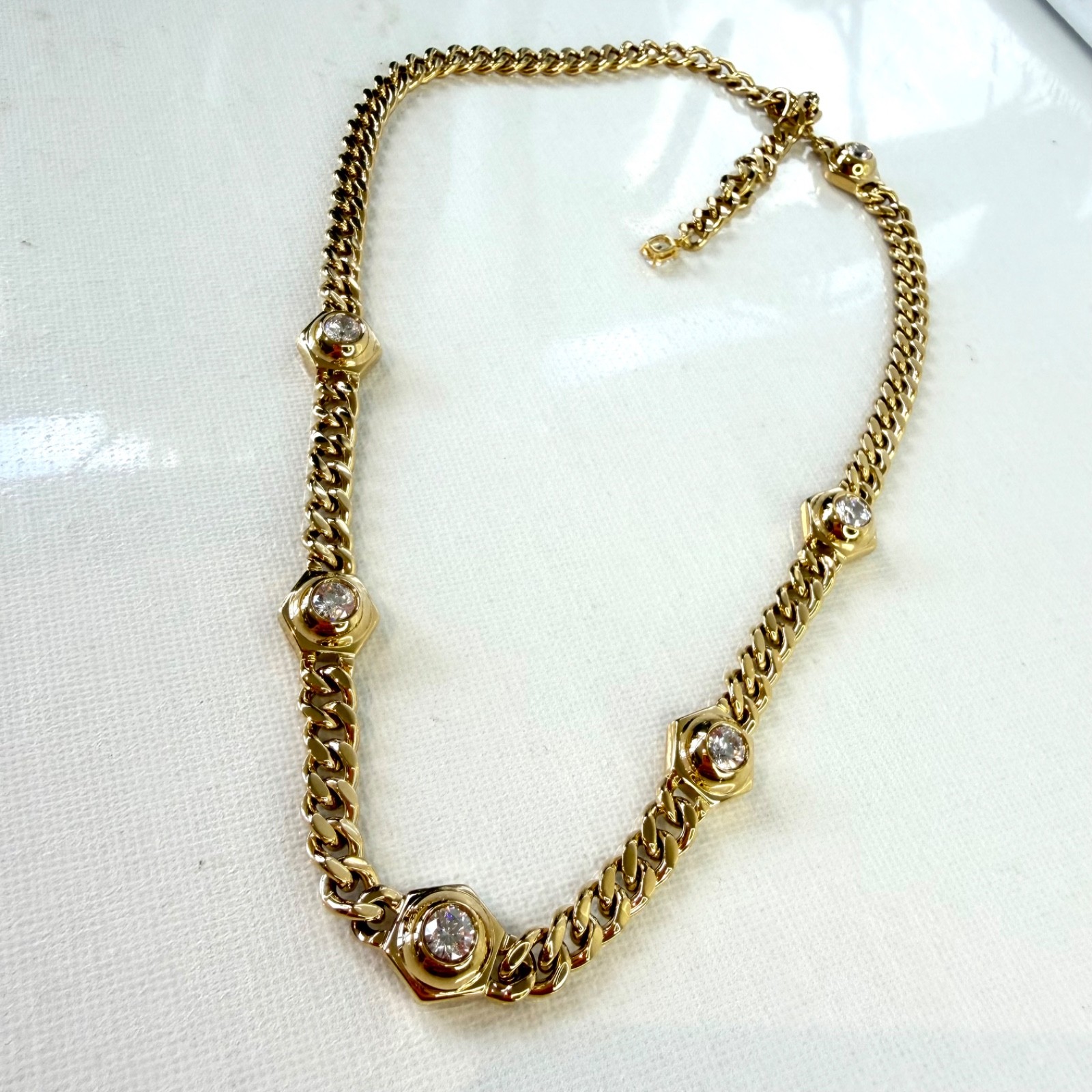 SWAROVSKI Numina Necklace Gold Tone White Crystal Adjustable Chain New In Box