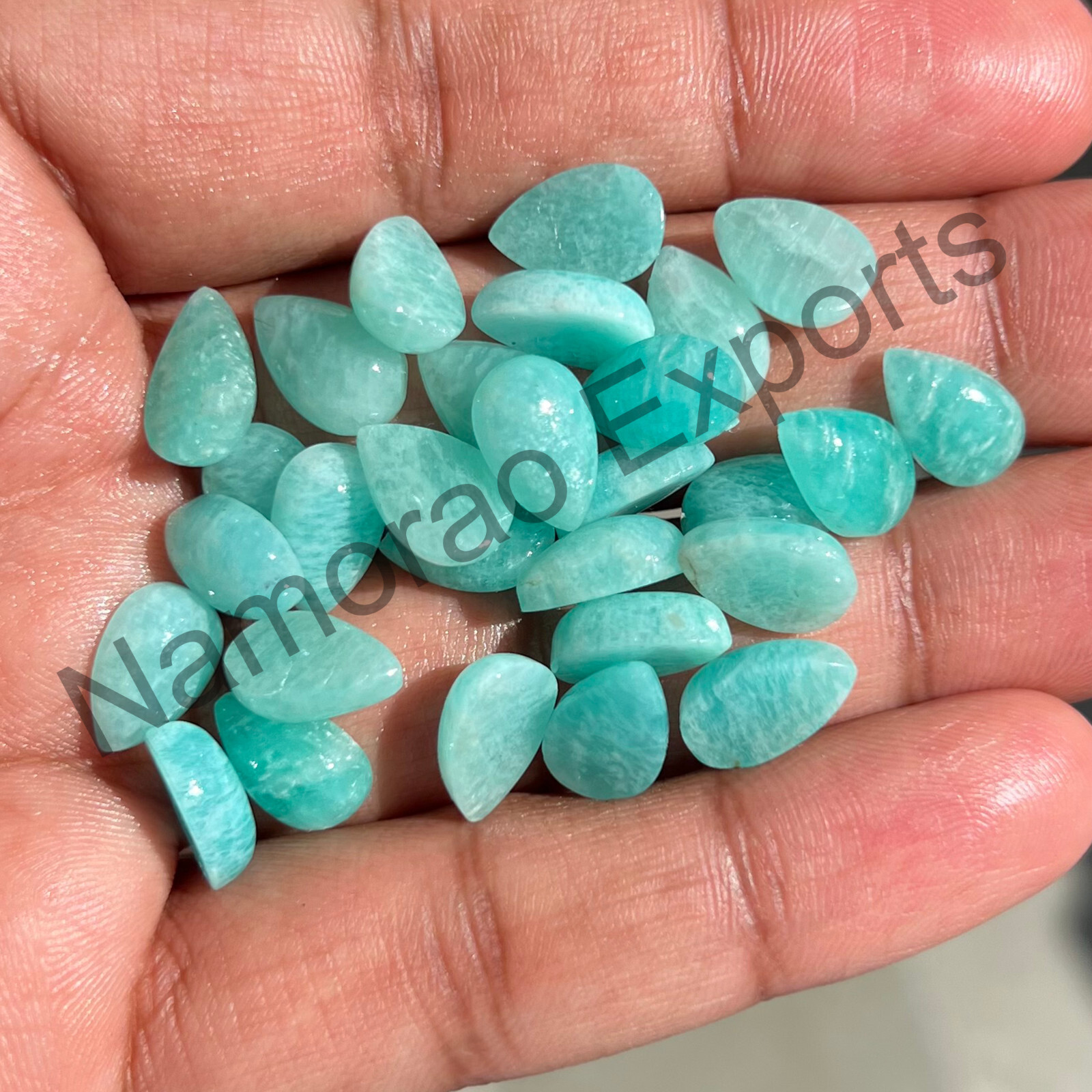 Natural Amazonite Pear 5×7 mm to 15×20 mm Cabochon Loose Gemstone Lot