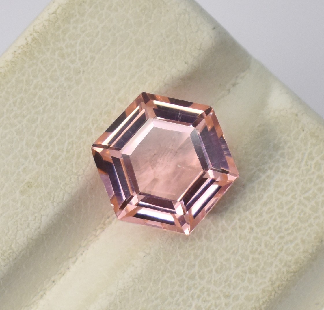 Peach Morganite Hexagon Shape Loose Gemstone 8 mm 10 mm 12 mm 15 mm 20 mm