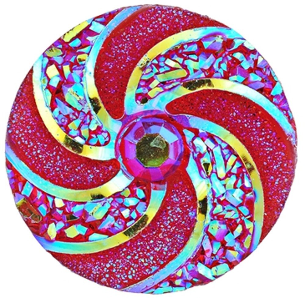 Pinwheel Resin 18mm Snap Button Jewelry Ginger Charm Black Yellow Green Red Teal