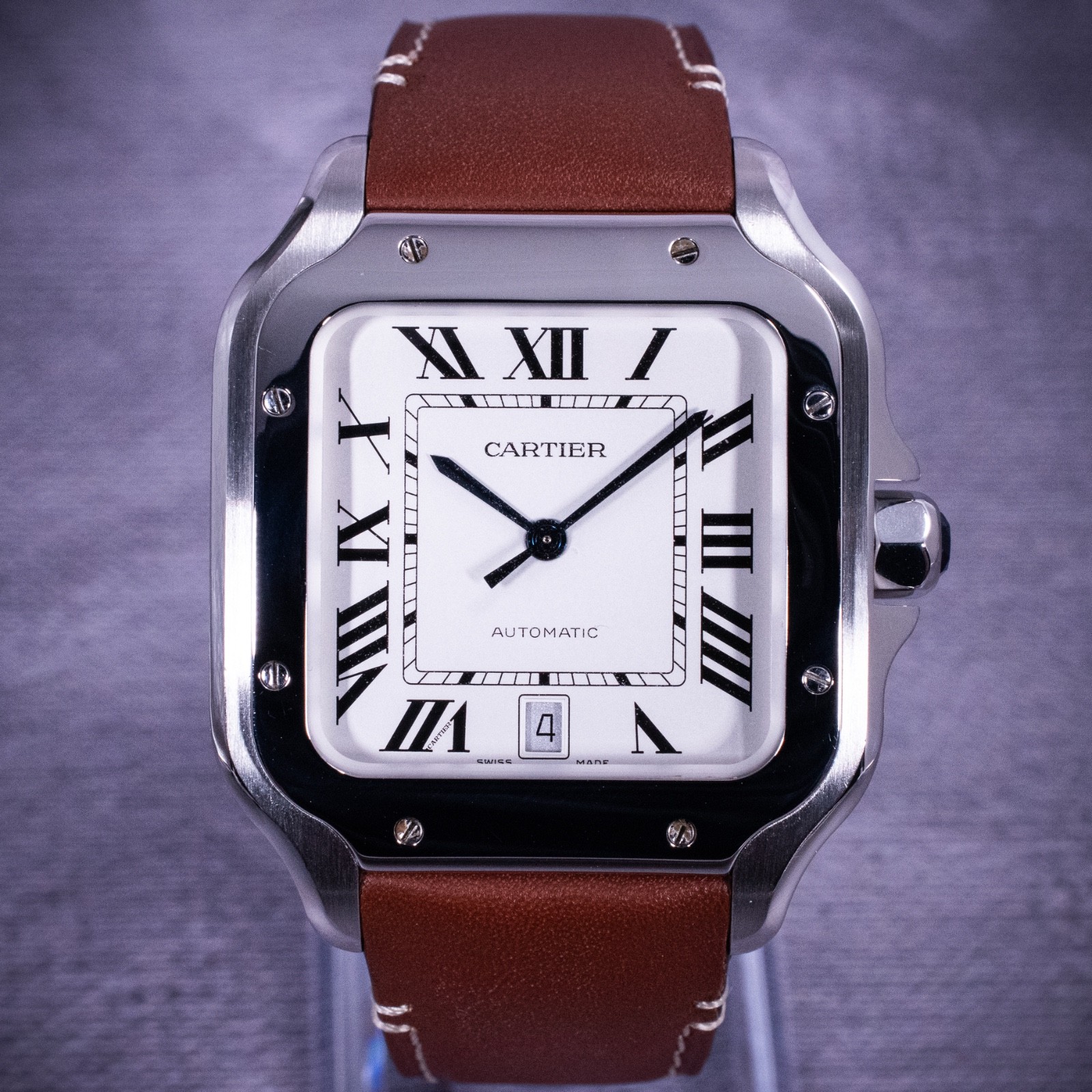 Cartier Santos de Cartier Large Model Silvered Opaline Dial Ref. WSSA0009 w/ B&P